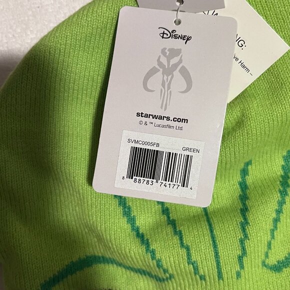 Star Wars The Child 'Baby Yoda' Grogu Flip-Down Beanie Hat Kids OSFM Winter Mask - Picture 10 of 10